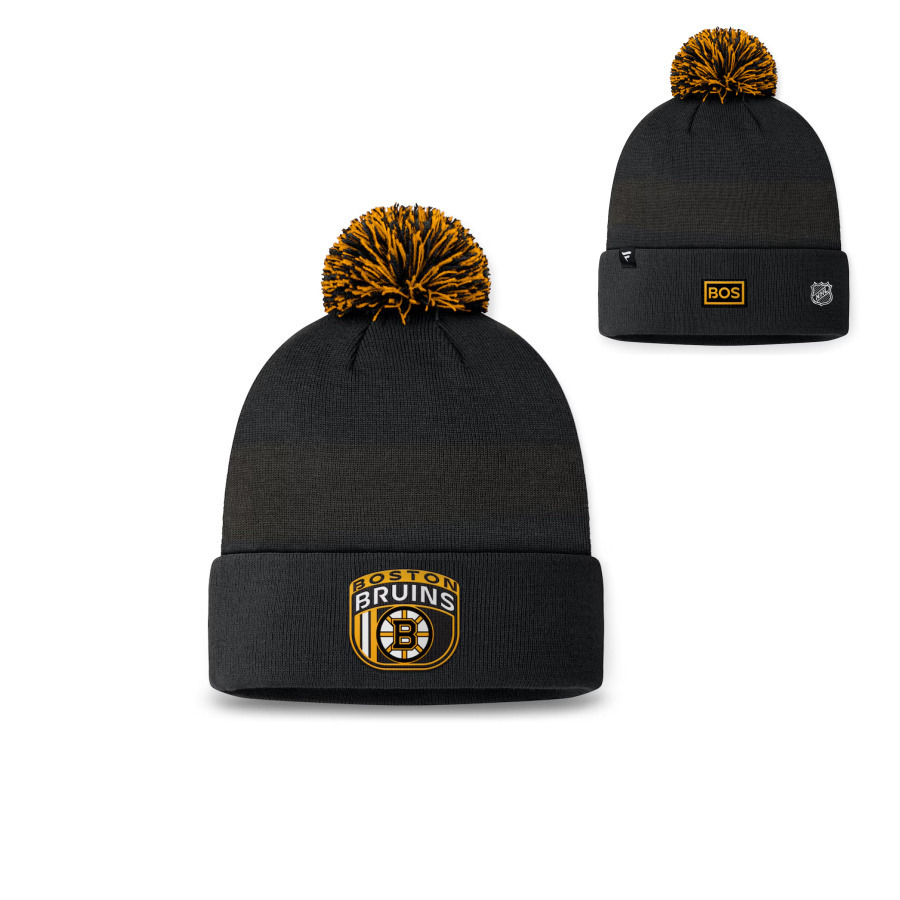 NHL DRAFT BEANIE CUFF WITH POM BOSTON BRUINS DETSKÁ ZIMNÁ ČIAPKA